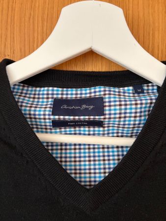 Christian Berg Herren Pullunder – Pima Cotton, Schwarz
